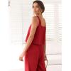 imageANRABESS Womens 2 Piece Outfits Linen Pants Jumpsuit Matching Lounge Set Casual Summer Beach Vacation Trendy ClothesRed