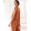 imageANRABESS Womens 2 Piece Outfits Linen Pants Jumpsuit Matching Lounge Set Casual Summer Beach Vacation Trendy ClothesRust