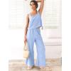 imageANRABESS Womens 2 Piece Outfits Linen Pants Jumpsuit Matching Lounge Set Casual Summer Beach Vacation Trendy ClothesSky