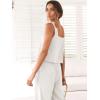 imageANRABESS Womens 2 Piece Outfits Linen Pants Jumpsuit Matching Lounge Set Casual Summer Beach Vacation Trendy ClothesWhite