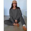 imageANRABESS Womens 2 Piece Outfits Lounge Sets Cropped Sweatshirt ampamp Joggers Fashion Sweatsuit Sweat Set 2025 Fall Travel OutfitsDark Grey