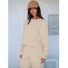 imageANRABESS Womens 2 Piece Outfits Lounge Sets Cropped Sweatshirt ampamp Joggers Fashion Sweatsuit Sweat Set 2025 Fall Travel OutfitsLighter Khaki