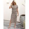 imageANRABESS Womens 2 Piece Outfits Striped Sweater Skirt Sets 2025 Summer Casual Short Sleeve Pullover Tops Travel Midi DressBeige Black