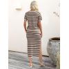 imageANRABESS Womens 2 Piece Outfits Striped Sweater Skirt Sets 2025 Summer Casual Short Sleeve Pullover Tops Travel Midi DressBeige Black