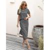 imageANRABESS Womens 2 Piece Outfits Striped Sweater Skirt Sets 2025 Summer Casual Short Sleeve Pullover Tops Travel Midi DressBlack White