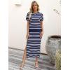 imageANRABESS Womens 2 Piece Outfits Striped Sweater Skirt Sets 2025 Summer Casual Short Sleeve Pullover Tops Travel Midi DressBlue White