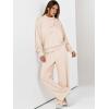 imageANRABESS Womens 2 Piece Outfits Sweatsuit Set 2025 Fall Drawstring Sweatshirt Wide Leg Sweatpant Lounge Set TracksuitApricot