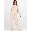 imageANRABESS Womens 2 Piece Outfits Sweatsuit Set 2025 Fall Drawstring Sweatshirt Wide Leg Sweatpant Lounge Set TracksuitApricot