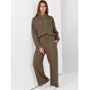 imageANRABESS Womens 2 Piece Outfits Sweatsuit Set 2025 Fall Drawstring Sweatshirt Wide Leg Sweatpant Lounge Set TracksuitBrown