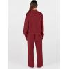 imageANRABESS Womens 2 Piece Outfits Sweatsuit Set 2025 Fall Drawstring Sweatshirt Wide Leg Sweatpant Lounge Set TracksuitBurgundy