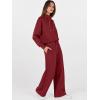 imageANRABESS Womens 2 Piece Outfits Sweatsuit Set 2025 Fall Drawstring Sweatshirt Wide Leg Sweatpant Lounge Set TracksuitBurgundy