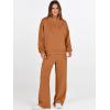 imageANRABESS Womens 2 Piece Outfits Sweatsuit Set 2025 Fall Drawstring Sweatshirt Wide Leg Sweatpant Lounge Set TracksuitCaramel
