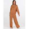 imageANRABESS Womens 2 Piece Outfits Sweatsuit Set 2025 Fall Drawstring Sweatshirt Wide Leg Sweatpant Lounge Set TracksuitCaramel