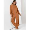 imageANRABESS Womens 2 Piece Outfits Sweatsuit Set 2025 Fall Drawstring Sweatshirt Wide Leg Sweatpant Lounge Set TracksuitCaramel