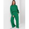 imageANRABESS Womens 2 Piece Outfits Sweatsuit Set 2025 Fall Drawstring Sweatshirt Wide Leg Sweatpant Lounge Set TracksuitGreen