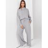 imageANRABESS Womens 2 Piece Outfits Sweatsuit Set 2025 Fall Drawstring Sweatshirt Wide Leg Sweatpant Lounge Set TracksuitGrey
