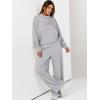 imageANRABESS Womens 2 Piece Outfits Sweatsuit Set 2025 Fall Drawstring Sweatshirt Wide Leg Sweatpant Lounge Set TracksuitGrey