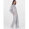 imageANRABESS Womens 2 Piece Outfits Sweatsuit Set 2025 Fall Drawstring Sweatshirt Wide Leg Sweatpant Lounge Set TracksuitGrey