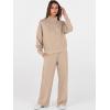 imageANRABESS Womens 2 Piece Outfits Sweatsuit Set 2025 Fall Drawstring Sweatshirt Wide Leg Sweatpant Lounge Set TracksuitKhaki