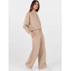 imageANRABESS Womens 2 Piece Outfits Sweatsuit Set 2025 Fall Drawstring Sweatshirt Wide Leg Sweatpant Lounge Set TracksuitKhaki