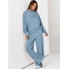 imageANRABESS Womens 2 Piece Outfits Sweatsuit Set 2025 Fall Drawstring Sweatshirt Wide Leg Sweatpant Lounge Set TracksuitLight Blue