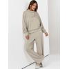 imageANRABESS Womens 2 Piece Outfits Sweatsuit Set 2025 Fall Drawstring Sweatshirt Wide Leg Sweatpant Lounge Set TracksuitLight Khaki