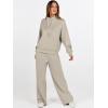 imageANRABESS Womens 2 Piece Outfits Sweatsuit Set 2025 Fall Drawstring Sweatshirt Wide Leg Sweatpant Lounge Set TracksuitLight Khaki