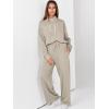 imageANRABESS Womens 2 Piece Outfits Sweatsuit Set 2025 Fall Drawstring Sweatshirt Wide Leg Sweatpant Lounge Set TracksuitLight Khaki
