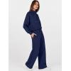 imageANRABESS Womens 2 Piece Outfits Sweatsuit Set 2025 Fall Drawstring Sweatshirt Wide Leg Sweatpant Lounge Set TracksuitNavy Blue