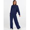 imageANRABESS Womens 2 Piece Outfits Sweatsuit Set 2025 Fall Drawstring Sweatshirt Wide Leg Sweatpant Lounge Set TracksuitNavy Blue