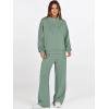 imageANRABESS Womens 2 Piece Outfits Sweatsuit Set 2025 Fall Drawstring Sweatshirt Wide Leg Sweatpant Lounge Set TracksuitPea Green