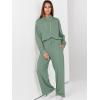 imageANRABESS Womens 2 Piece Outfits Sweatsuit Set 2025 Fall Drawstring Sweatshirt Wide Leg Sweatpant Lounge Set TracksuitPea Green