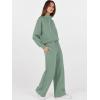 imageANRABESS Womens 2 Piece Outfits Sweatsuit Set 2025 Fall Drawstring Sweatshirt Wide Leg Sweatpant Lounge Set TracksuitPea Green