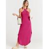 imageANRABESS Womens Casual Summer Maxi Dress Sexy Slit Side Sleeveless Loose Beach Long Sundress Vacation Outfits with PocketsHot Pink