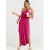 imageANRABESS Womens Casual Summer Maxi Dress Sexy Slit Side Sleeveless Loose Beach Long Sundress Vacation Outfits with PocketsHot Pink