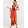 imageANRABESS Womens Casual Summer Maxi Dress Sexy Slit Side Sleeveless Loose Beach Long Sundress Vacation Outfits with PocketsOrange