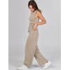 imageANRABESS Womens Jumpsuits 2025 Spring Fall Thick Casual Romper Sleeveless Wide Leg Pants One Piece Outfits Vacation ClothesApricot