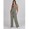 imageANRABESS Womens Jumpsuits 2025 Spring Fall Thick Casual Romper Sleeveless Wide Leg Pants One Piece Outfits Vacation ClothesArmy Green
