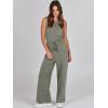 imageANRABESS Womens Jumpsuits 2025 Spring Fall Thick Casual Romper Sleeveless Wide Leg Pants One Piece Outfits Vacation ClothesArmy Green