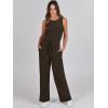 imageANRABESS Womens Jumpsuits 2025 Spring Fall Thick Casual Romper Sleeveless Wide Leg Pants One Piece Outfits Vacation ClothesBrown