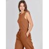 imageANRABESS Womens Jumpsuits 2025 Spring Fall Thick Casual Romper Sleeveless Wide Leg Pants One Piece Outfits Vacation ClothesCaramel