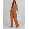 imageANRABESS Womens Jumpsuits 2025 Spring Fall Thick Casual Romper Sleeveless Wide Leg Pants One Piece Outfits Vacation ClothesCaramel