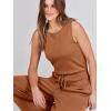 imageANRABESS Womens Jumpsuits 2025 Spring Fall Thick Casual Romper Sleeveless Wide Leg Pants One Piece Outfits Vacation ClothesCaramel