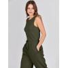 imageANRABESS Womens Jumpsuits 2025 Spring Fall Thick Casual Romper Sleeveless Wide Leg Pants One Piece Outfits Vacation ClothesDark Green