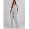 imageANRABESS Womens Jumpsuits 2025 Spring Fall Thick Casual Romper Sleeveless Wide Leg Pants One Piece Outfits Vacation ClothesGray