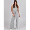 imageANRABESS Womens Jumpsuits 2025 Spring Fall Thick Casual Romper Sleeveless Wide Leg Pants One Piece Outfits Vacation ClothesGray