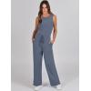 imageANRABESS Womens Jumpsuits 2025 Spring Fall Thick Casual Romper Sleeveless Wide Leg Pants One Piece Outfits Vacation ClothesGray Blue