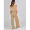 imageANRABESS Womens Jumpsuits 2025 Spring Fall Thick Casual Romper Sleeveless Wide Leg Pants One Piece Outfits Vacation ClothesKhaki