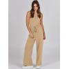 imageANRABESS Womens Jumpsuits 2025 Spring Fall Thick Casual Romper Sleeveless Wide Leg Pants One Piece Outfits Vacation ClothesKhaki