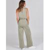 imageANRABESS Womens Jumpsuits 2025 Spring Fall Thick Casual Romper Sleeveless Wide Leg Pants One Piece Outfits Vacation ClothesLight Khaki